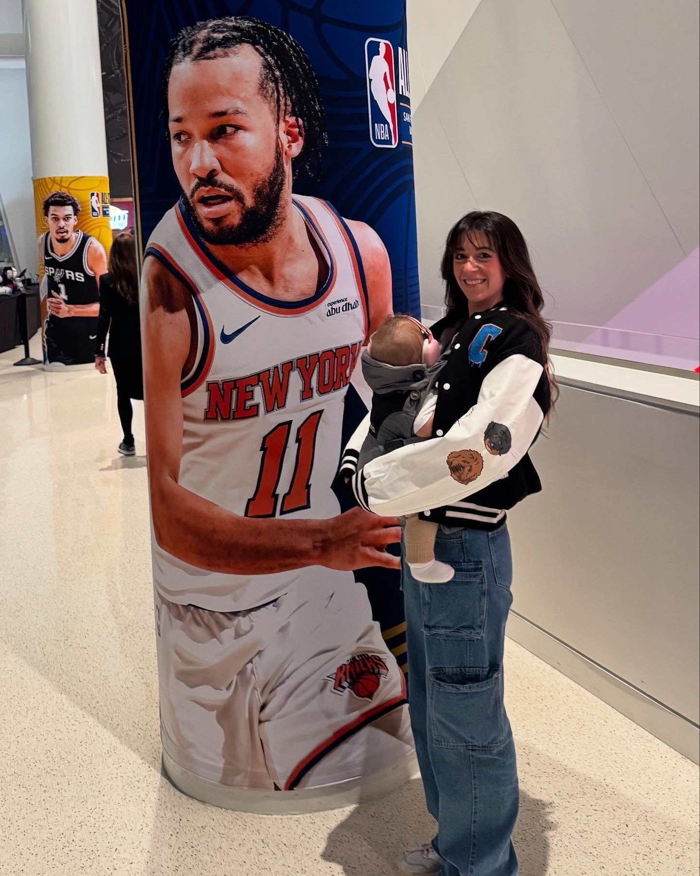 Mrs Ali Brunson at the NBA All-Star Game in her Custom Jacket!