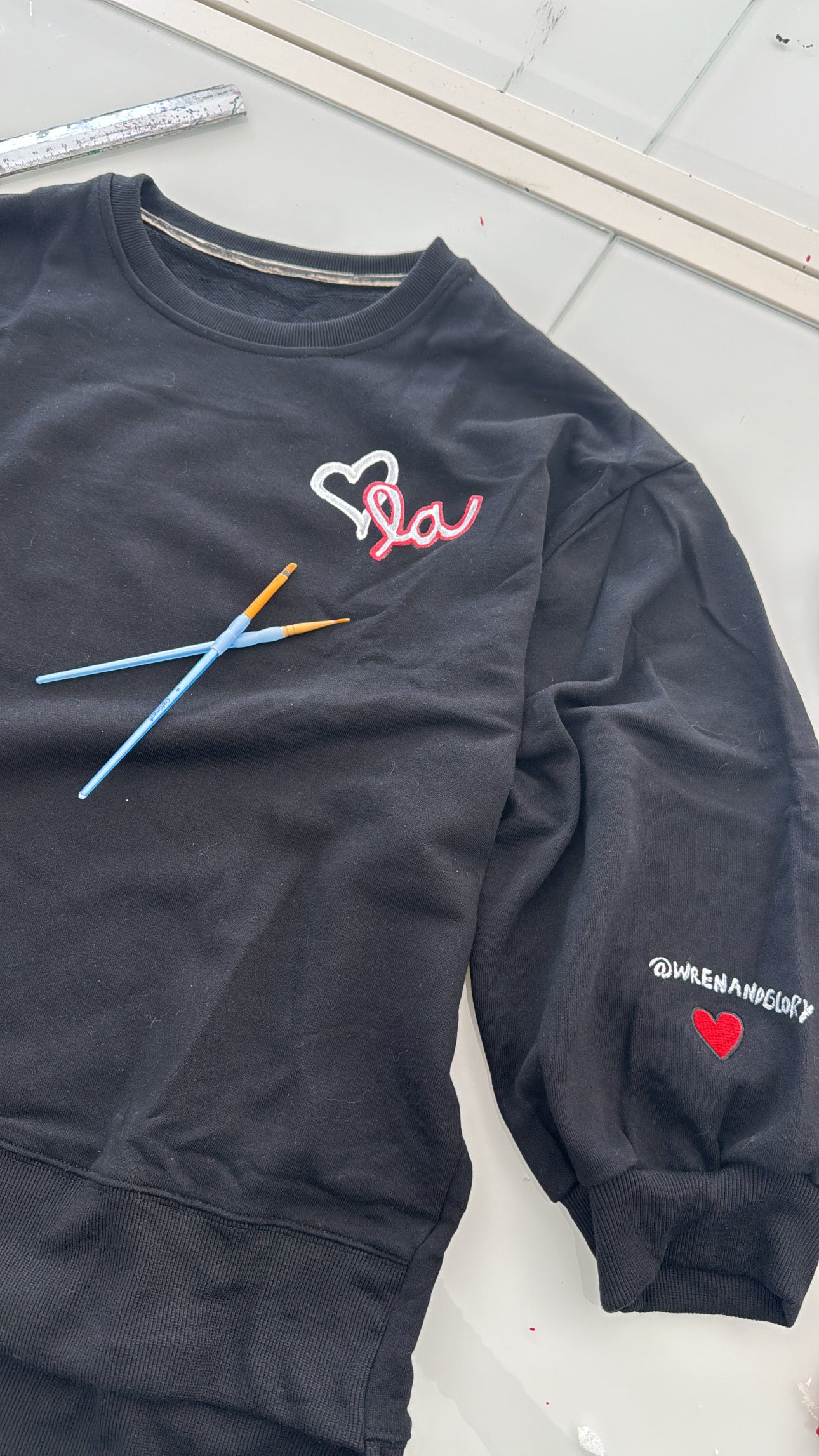 'LA Strong' Painted Sweatshirt