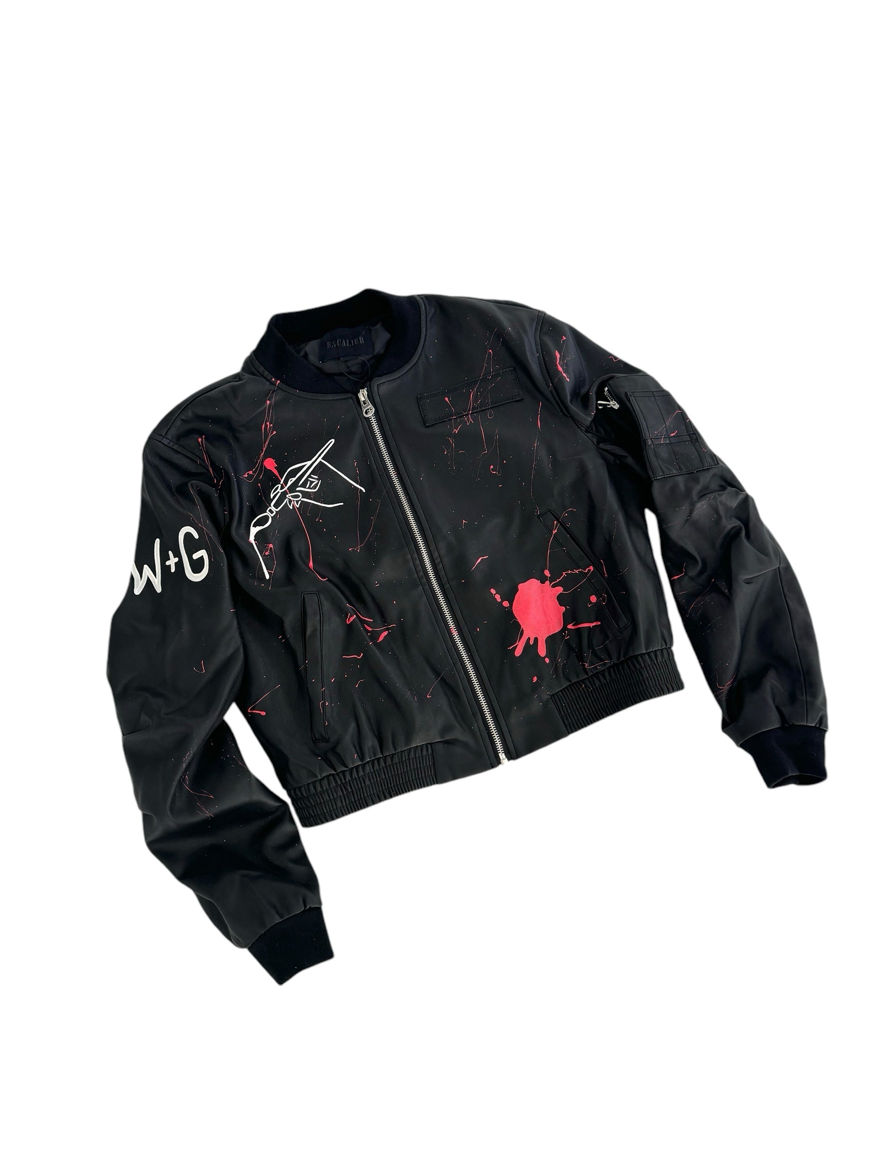 'Ze W+G Bomber' Painted Leather Jacket