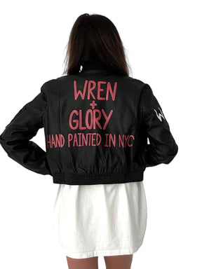 'Ze W+G Bomber' Painted Leather Jacket