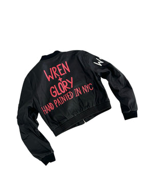 'Ze W+G Bomber' Painted Leather Jacket