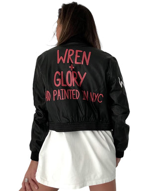 'Ze W+G Bomber' Painted Leather Jacket