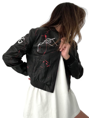 'Ze W+G Bomber' Painted Leather Jacket