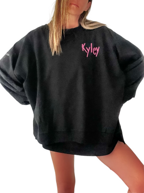 'Basic But Personalized' Painted Black Crewneck