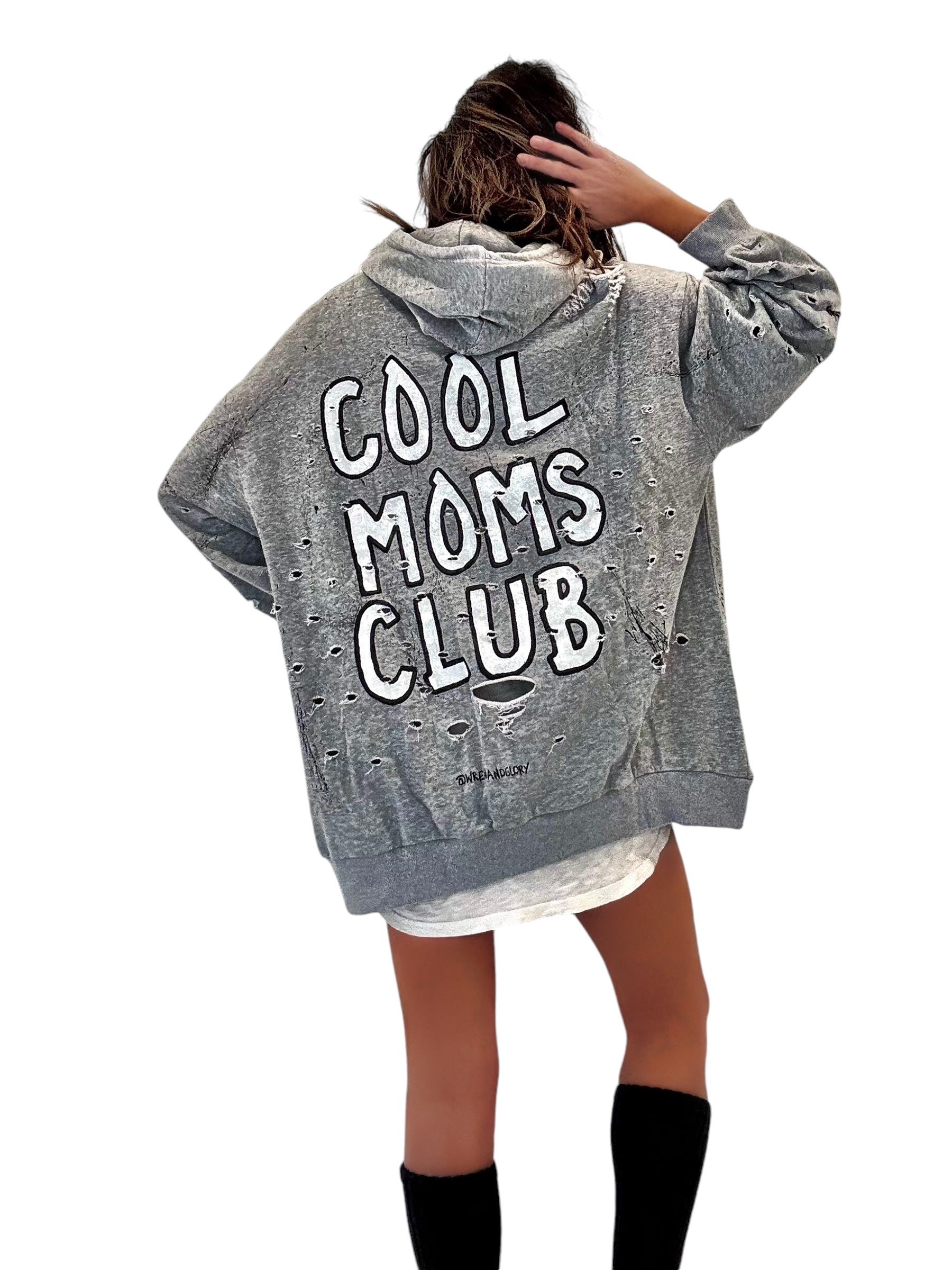 'Cool Mom's Club' Painted Hoodie