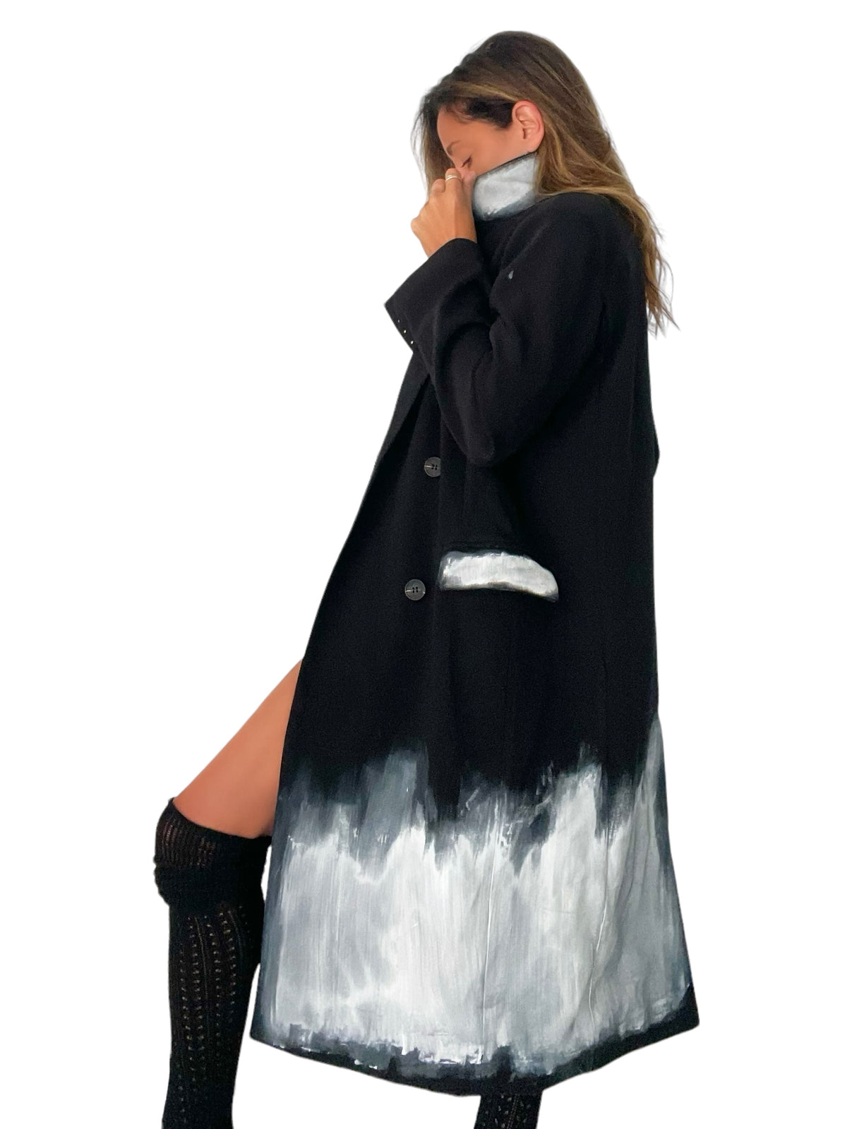 Beyond Black Blazer Painted Coat