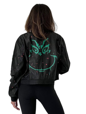 'Grouchy' Painted Leather Bomber