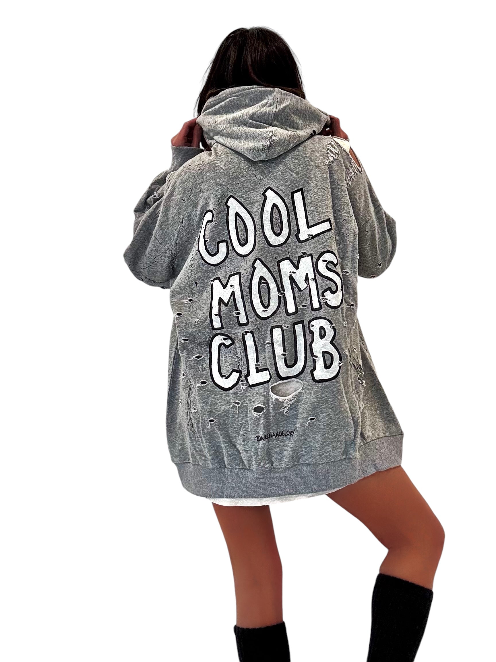 'Cool Mom's Club' Painted Hoodie