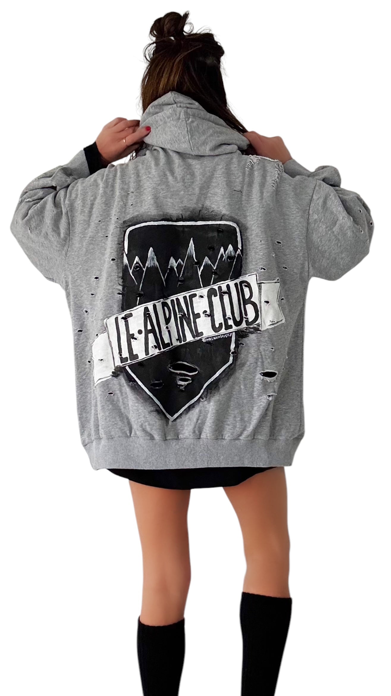 'Le Alpine Club' Painted Hoodie