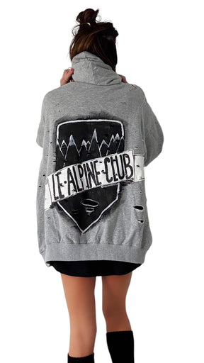 'Le Alpine Club' Painted Hoodie