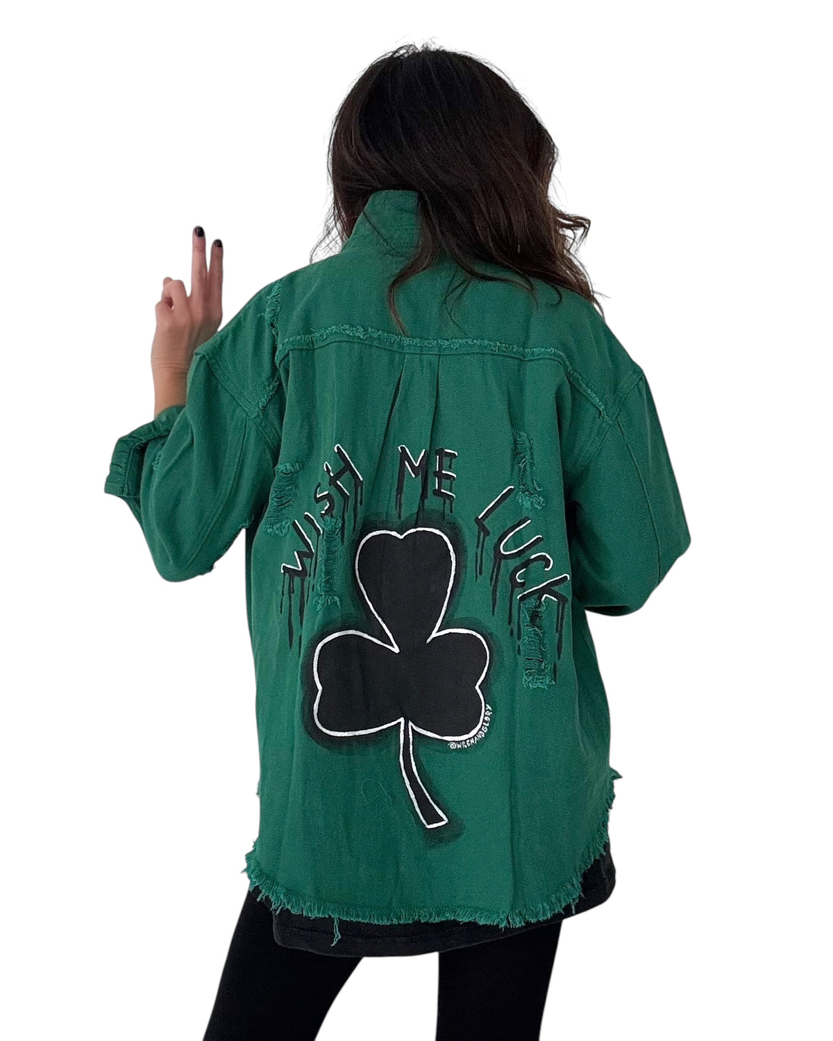 'Wish Me Luck' Painted Jacket