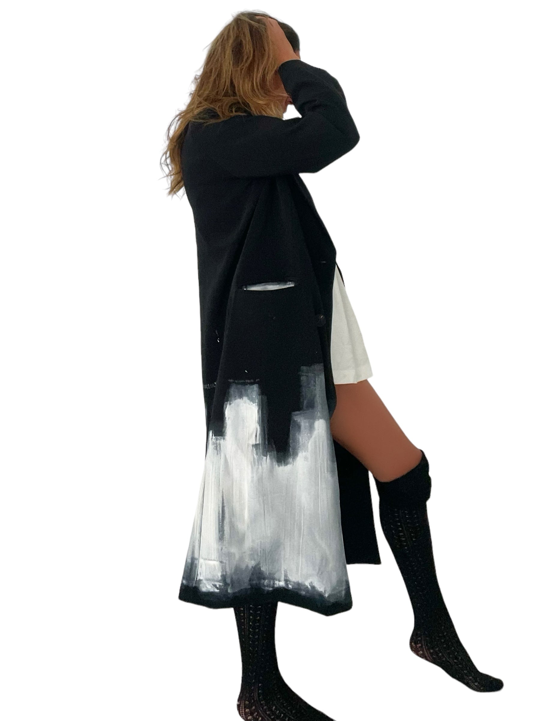 'Beyond Black Blazer' Painted Coat