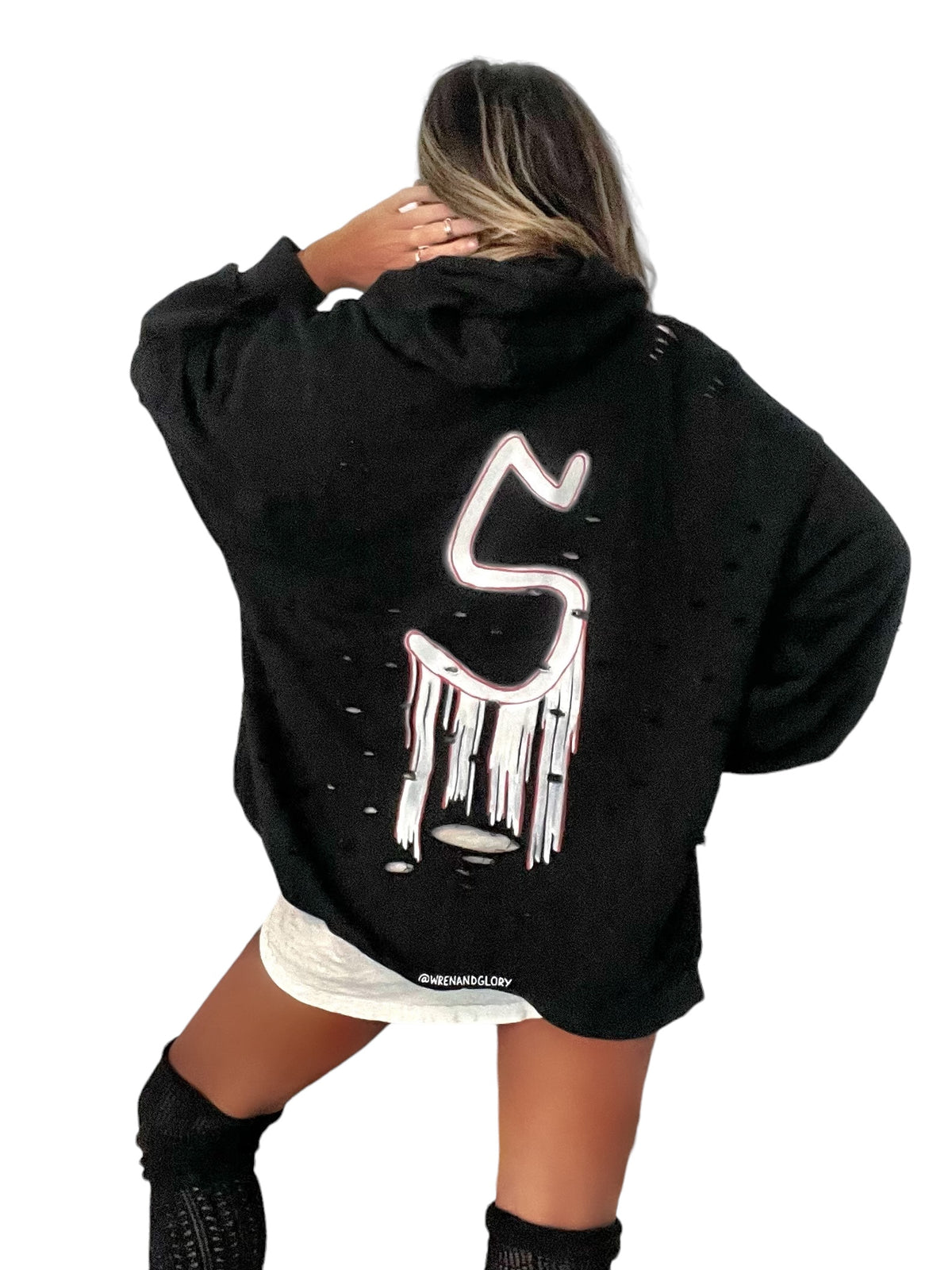 'Basic But Graffiti' Black Personalized Hoodie