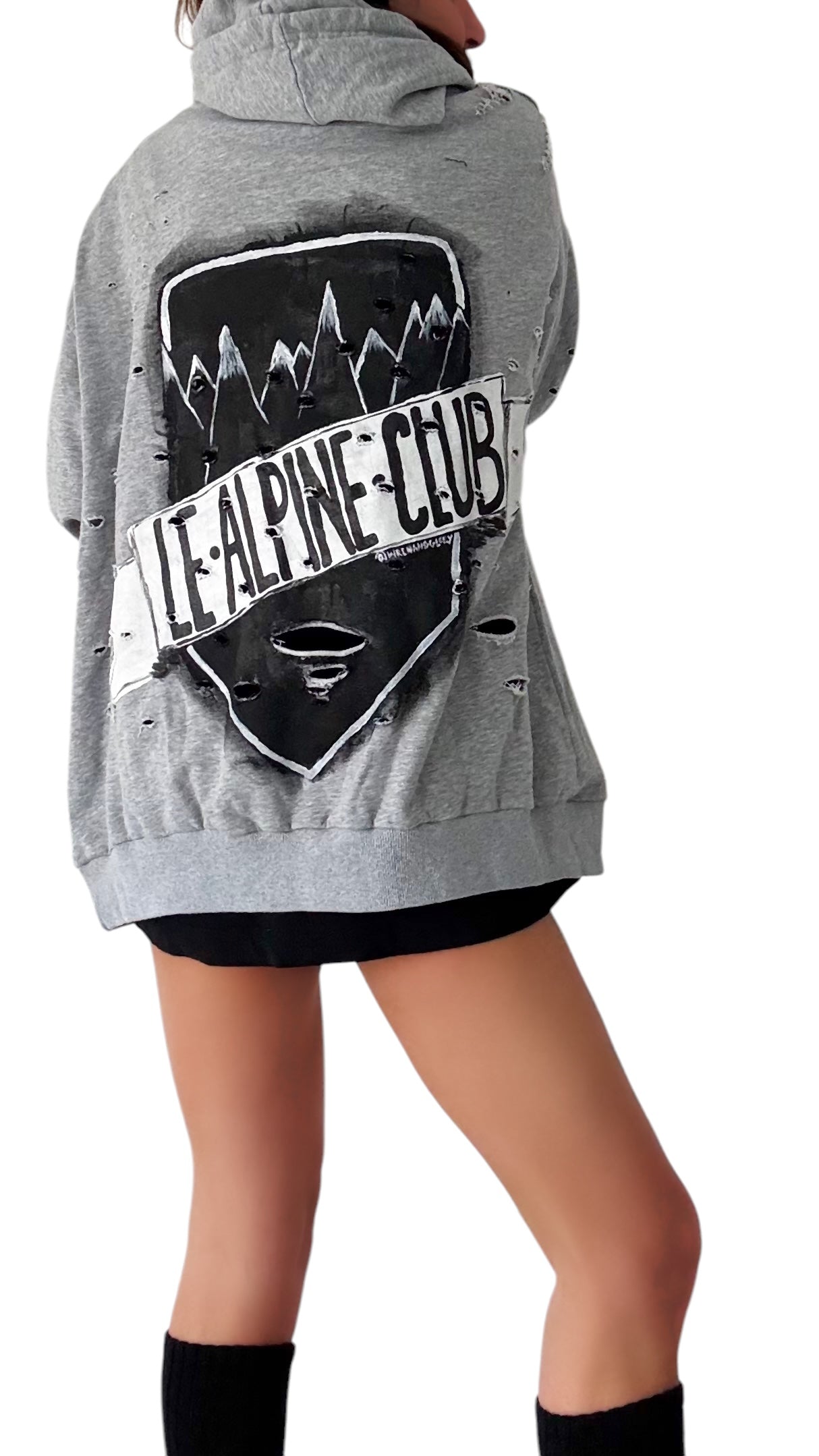 'Le Alpine Club' Painted Hoodie