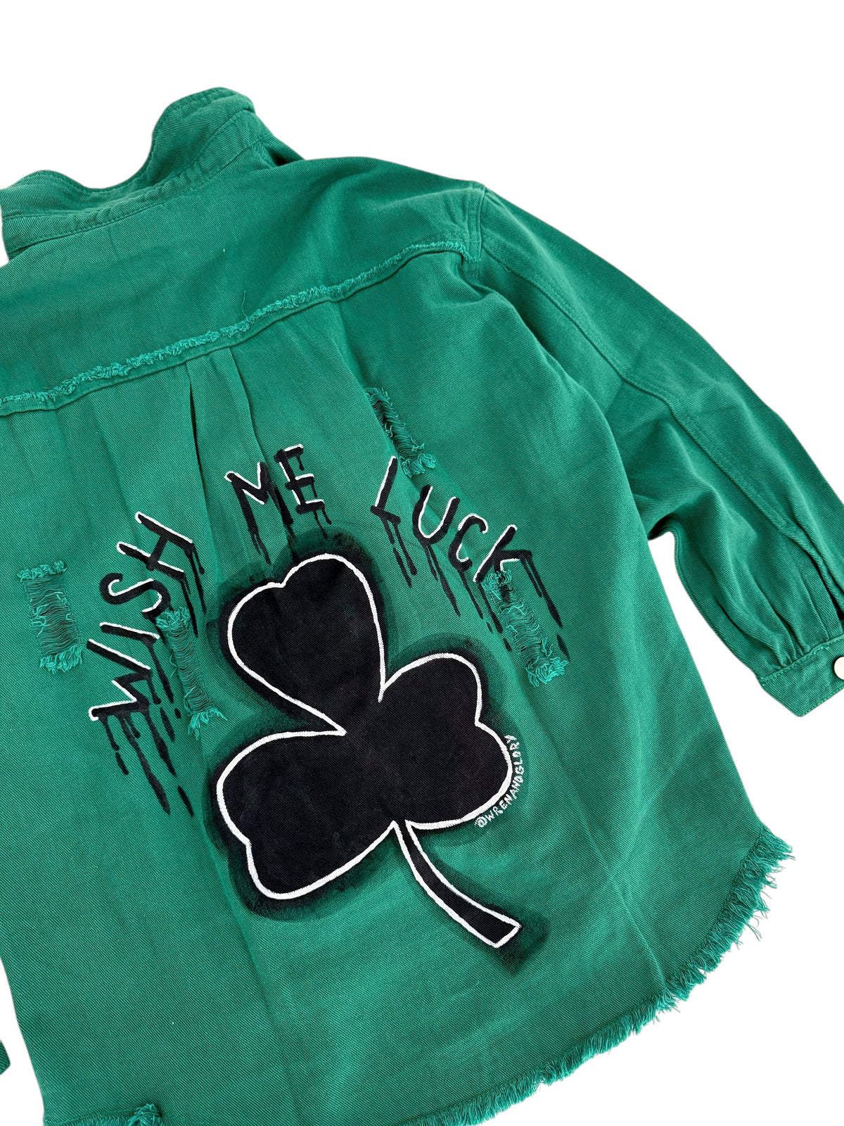 'Wish Me Luck' Painted Jacket