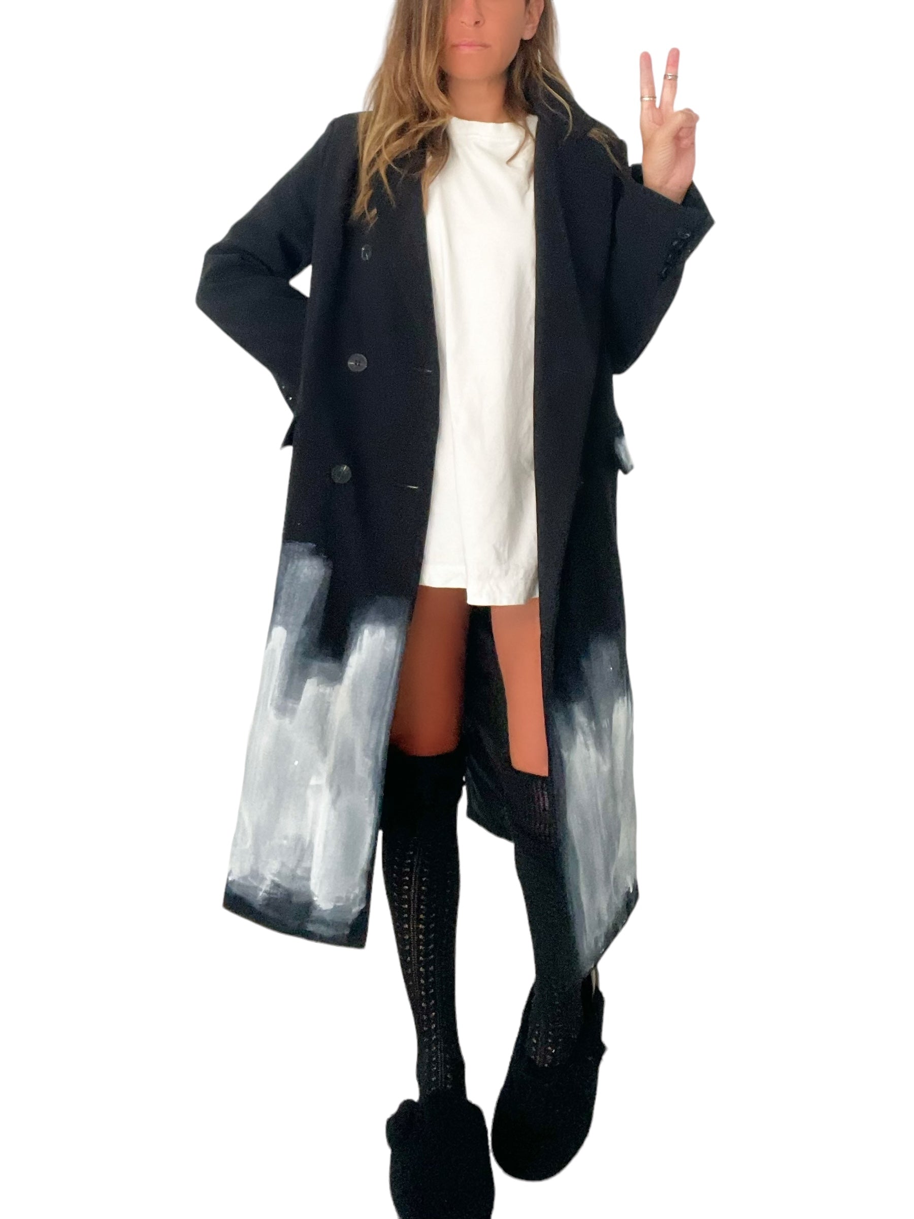 'Beyond Black Blazer' Painted Coat