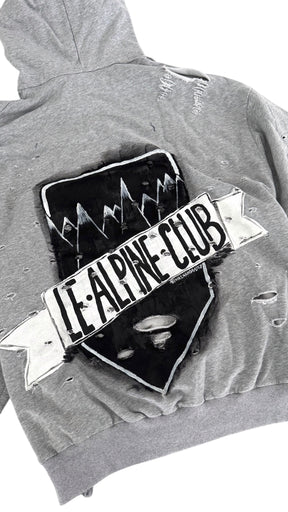 'Le Alpine Club' Painted Hoodie