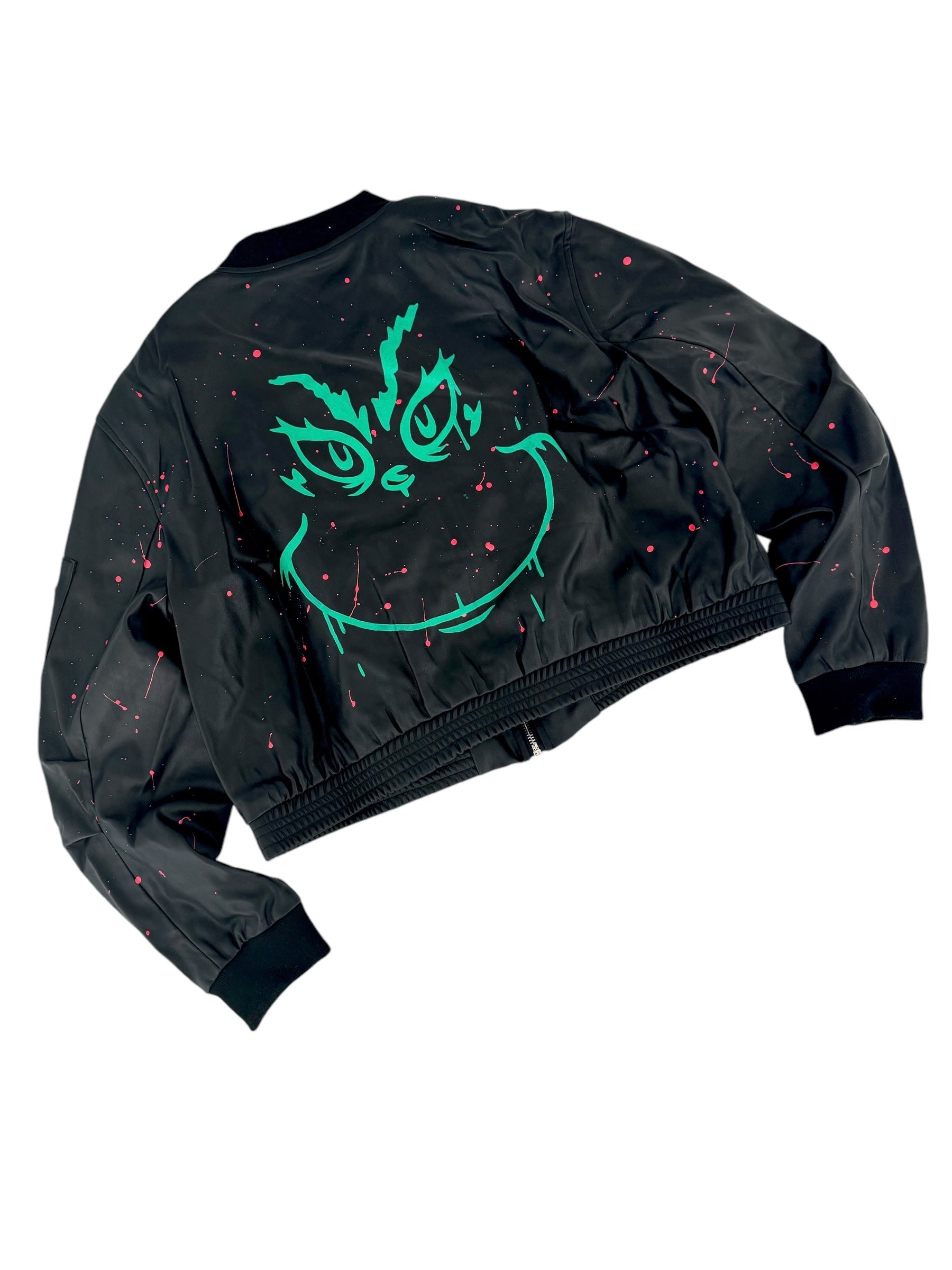 'Grouchy' Painted Leather Bomber