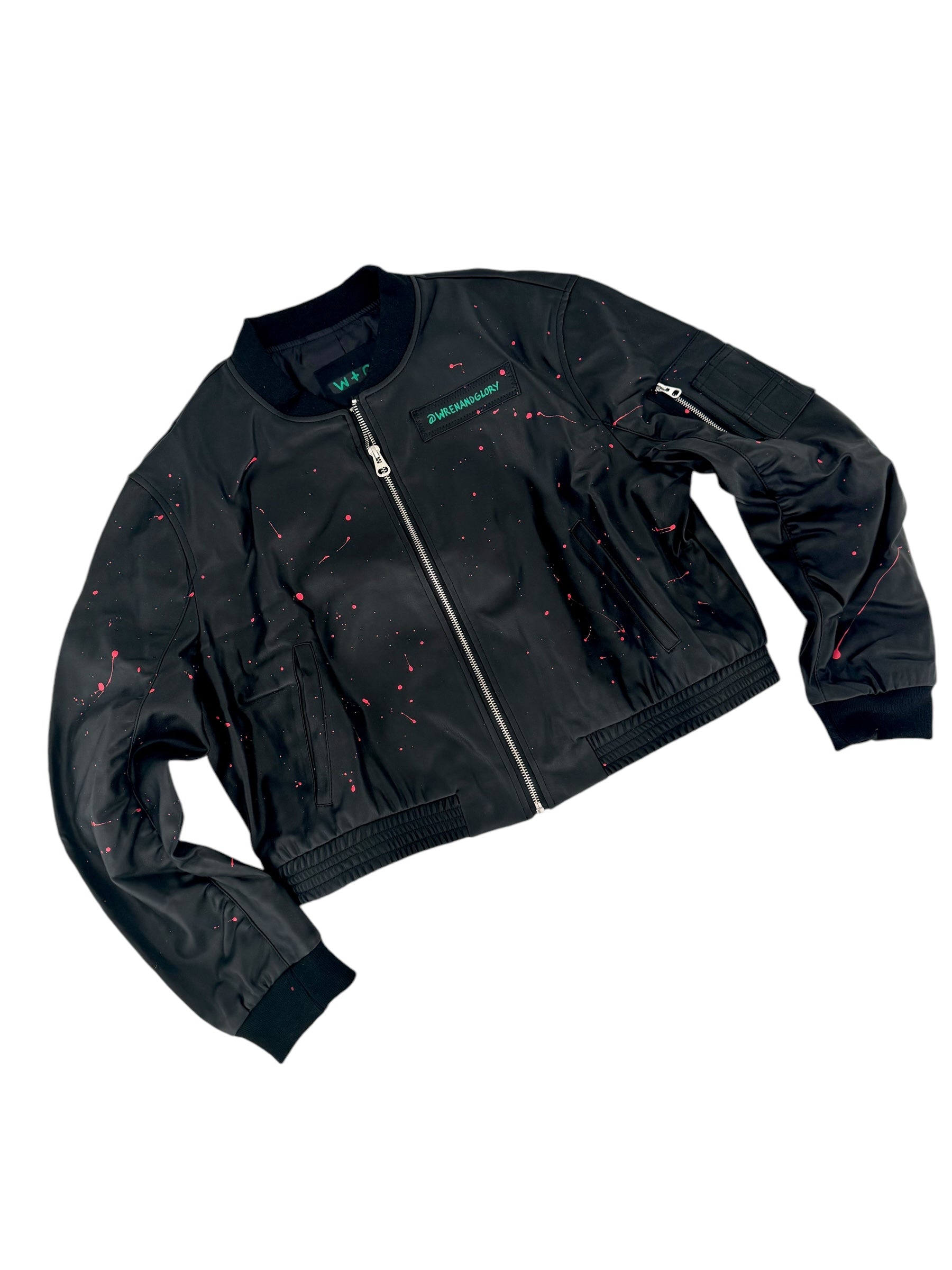 'Grouchy' Painted Leather Bomber