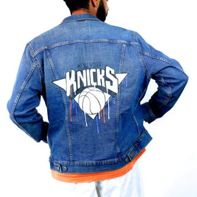 Maker of Jacket Fashion Jackets New York Knicks NBA Grey White Varsity