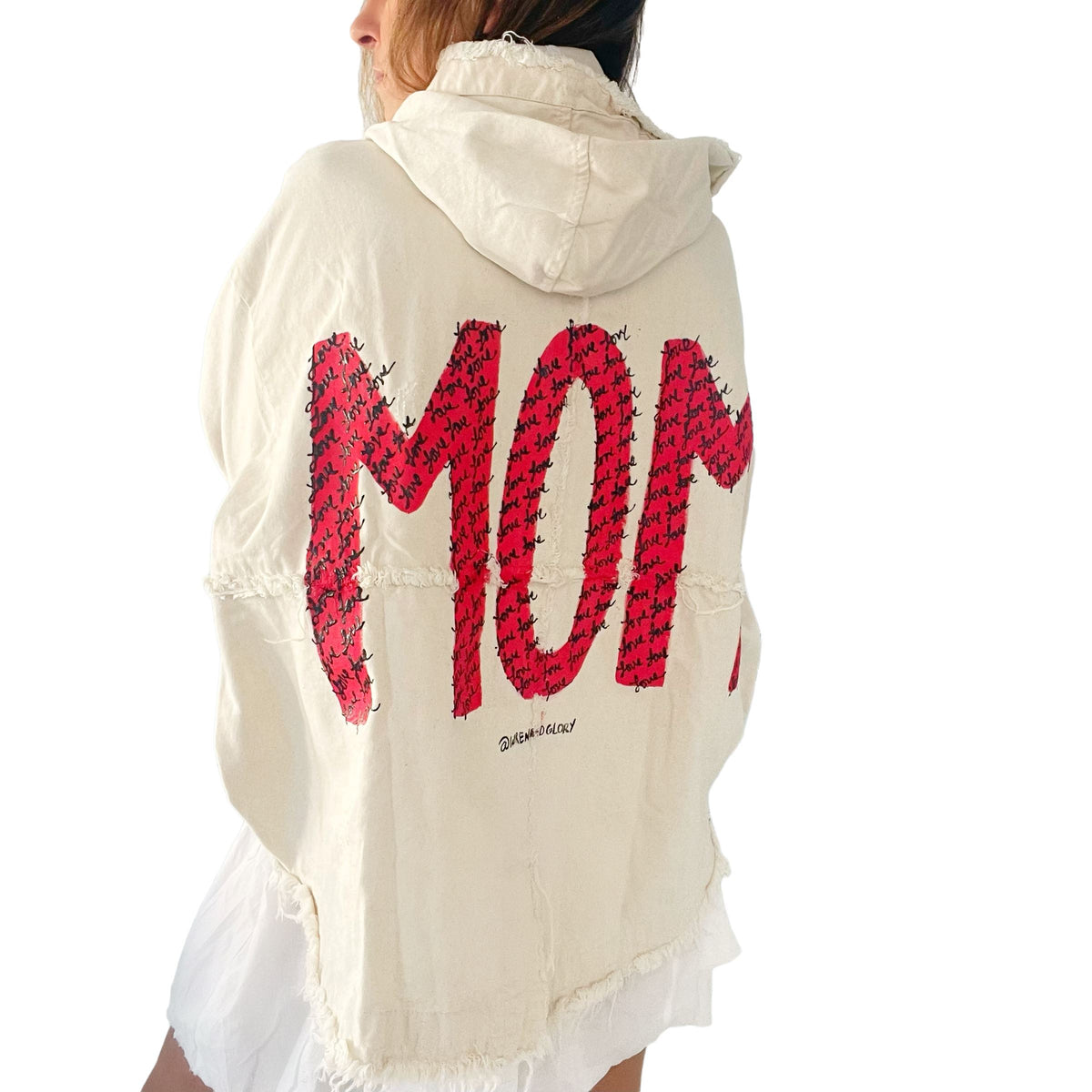 Love, Mom' Ivory Denim Jacket