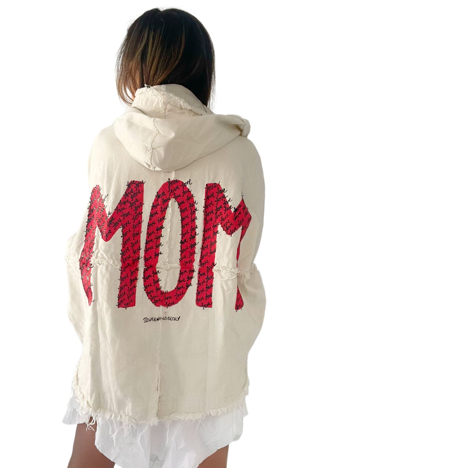 Love, Mom' Ivory Denim Jacket