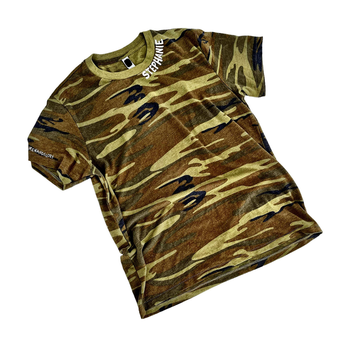 Wren + Glory 'Basic But Personalized' Camo T Shirt